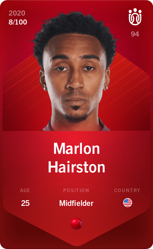 Sorare - Sorare Official - Marlon Hairston 2020-21 • Rare 8/100 - NFT # 3840193309457915639885114386056909637318144522882814465972644997768249572861