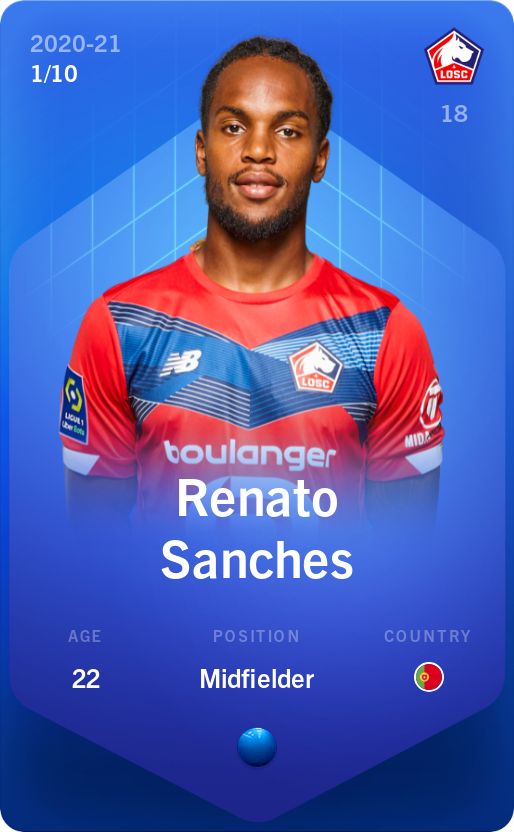 Sorare - Sorare Official - Renato Sanches 2020-21 • Super Rare 1/10 - NFT # 59079087476507152946671442670383113668728859143067297707431132055696714209871