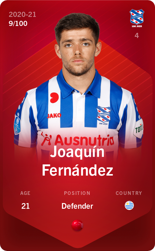 Sorare - Sorare Official - Joaquín Fernández 2020-21 • Rare 9/100 - NFT # 20937102968709153739516024501818410664868862688813386715105456396749800048403