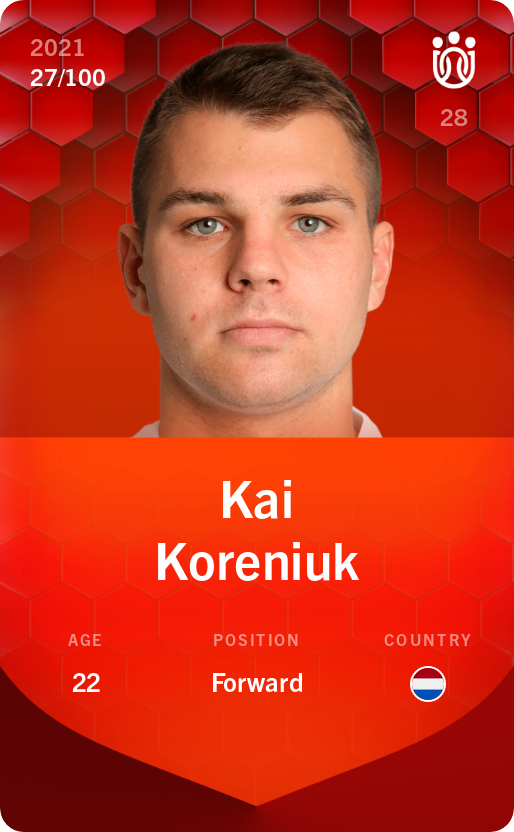 Sorare - Sorare Official - Kai Koreniuk 2021-22 • Rare 27/100 - NFT # 98021547014051328929540585664477553967970844773615793010325616844727103329196