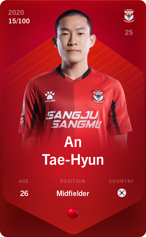 Sorare - Sorare Official - An Tae-Hyun 2020-21 • Rare 15/100 - NFT # 59905417608005914212419019867286791252252822666782092850943127835276339396403