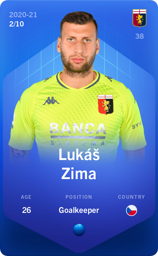 Sorare - Sorare Official - Lukáš Zima 2020-21 • Super Rare 2/10 - NFT # 34021902807488233173398498021810718981923483879784815078627260346996913976230