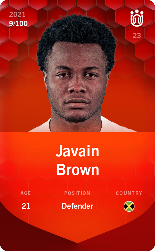 Sorare - Sorare Official - Javain Brown 2021-22 • Rare 9/100 - NFT # 90230751034555834646080830971251394116233643534008573164192954629667943143373