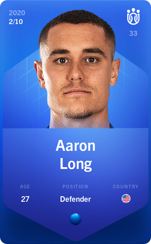 Sorare - Sorare Official - Aaron Long 2020-21 • Super Rare 2/10 - NFT # 16948408944203615138856726295839077879114114639218521775860501114601206595312