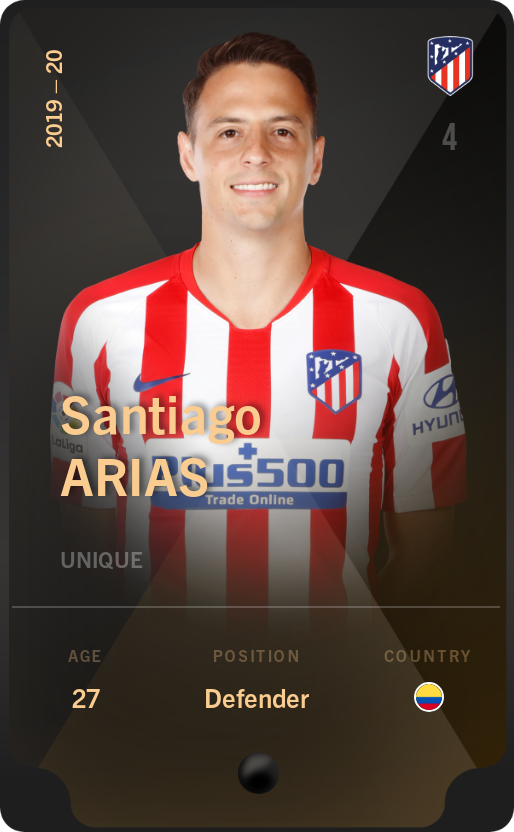 Sorare - Sorare Official - Santiago Arias 2019-20 • Unique - NFT # 50842876458758006733621165314923805366908992747504991048515866315241026507148