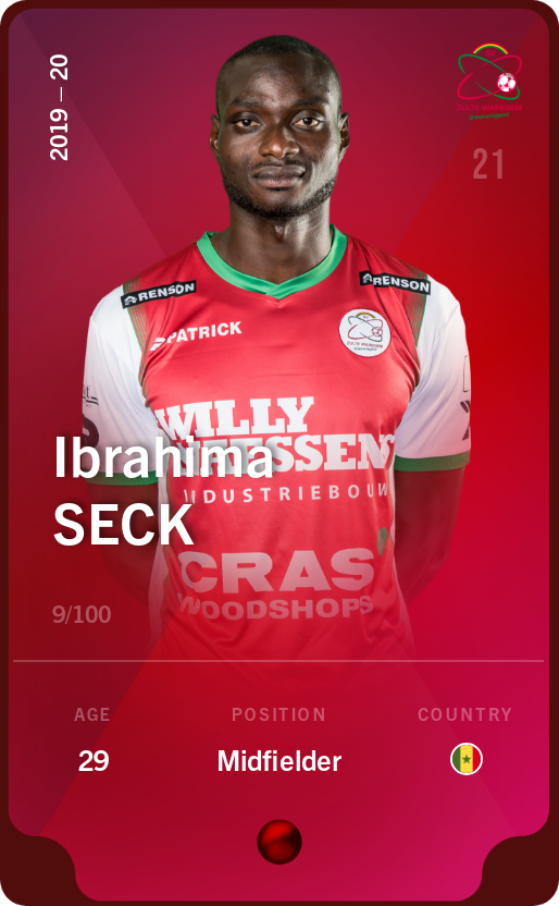 Sorare - Sorare Official - Ibrahima Seck 2019-20 • Rare 9/100 - NFT # 8326089042909219800084668315590428520868901271029762940838048074264206871850