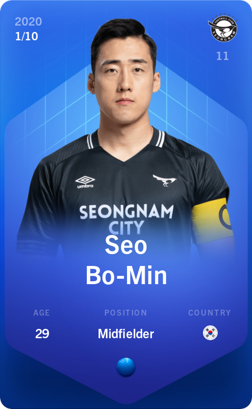 Sorare - Sorare Official - Seo Bo-Min 2020-21 • Super Rare 1/10 - NFT # 64895119700831972659419795564603496126127079837585576522182659527940943232314