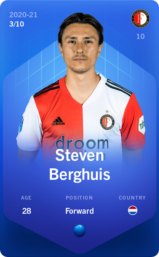 Sorare - Sorare Official - Steven Berghuis 2020-21 • Super Rare 3/10 - NFT # 38862787185134025037425246393608827321455755706285312415346980015724527020923
