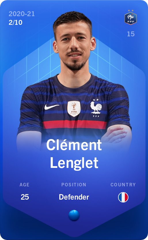 Sorare - Sorare Official - Clément Lenglet 2020-21 • Super Rare 2/10 - NFT # 92676888375854900729744429816644986419159503147927175692564328046798550678815