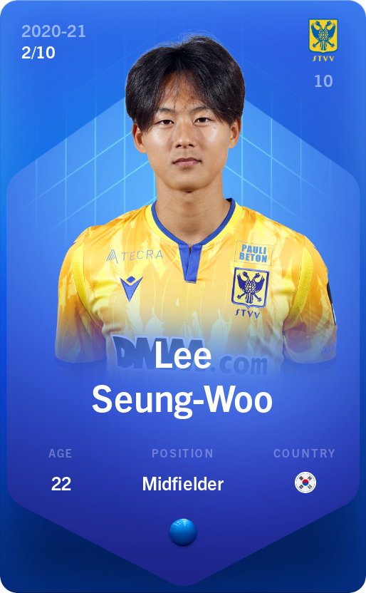 Sorare - Sorare Official - Lee Seung-Woo 2020-21 • Super Rare 2/10 - NFT # 13638400529557199045116256690999134306933001129563263536530424288808236855528
