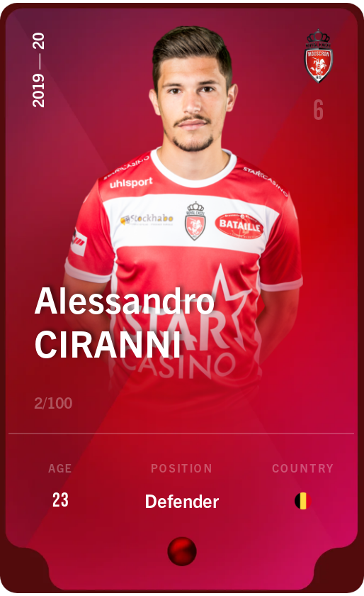 Sorare - Sorare Official - Alessandro Ciranni 2019-20 • Rare 2/100 - NFT # 90201460554671541556919975577828587220139618508697382526746951453199226915430