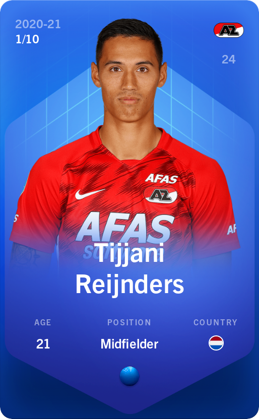 Sorare - Sorare Official - Tijjani Reijnders 2020-21 • Super Rare 1/10 - NFT # 108943077092159522043446366575520092543594591773193092981495279941413923484709
