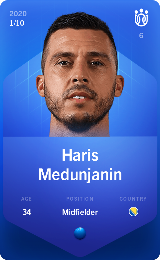 Sorare - Sorare Official - Haris Medunjanin 2020-21 • Super Rare 1/10 - NFT # 2061594995552035721448732457392339497794544321230964995803994649332751158213