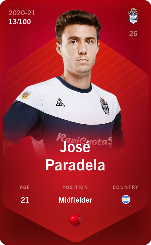 Sorare - Sorare Official - José Paradela 2020-21 • Rare 13/100 - NFT # 23357334764033911545012589848128873458313635372939281132133411521889218783257