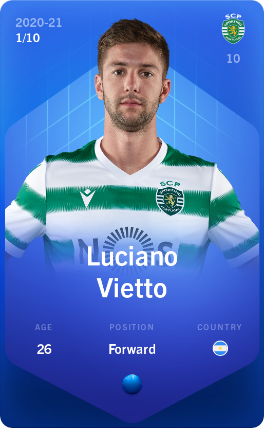 Sorare - Sorare Official - Luciano Vietto 2020-21 • Super Rare 1/10 - NFT # 19320551070408999022140439915069648491297773413464199791288064110102184748157
