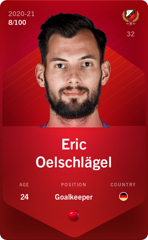 Sorare - Sorare Official - Eric Oelschlägel 2020-21 • Rare 8/100 - NFT # 25041337755084720748038482844441220899488536688193283921382894931358939956467