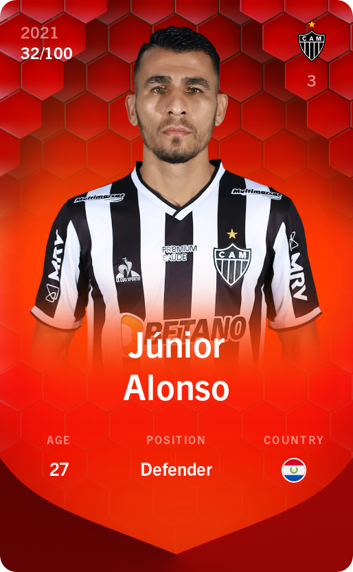 Sorare - Sorare Official - Júnior Alonso 2021-22 • Rare 32/100 - NFT # 41706788861070478288641361622701094043931567126323376152810472293155888331930