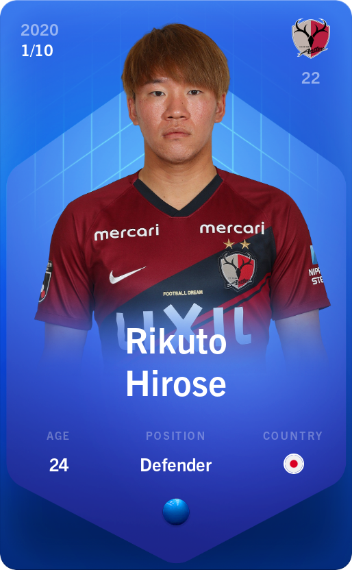 Sorare - Sorare Official - Rikuto Hirose 2020-21 • Super Rare 1/10 - NFT # 94414318073172641904959598418262205570235640629936346699638382723149658309257
