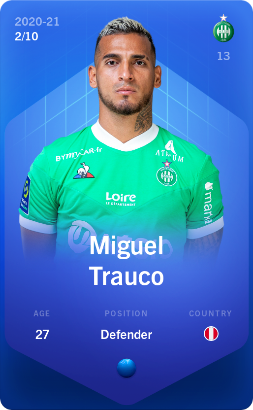 Sorare - Sorare Official - Miguel Trauco 2020-21 • Super Rare 2/10 - NFT # 105128744127963800946998980779436290749786894502295276374696692106026940711663