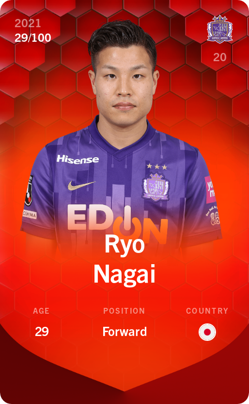 Sorare - Sorare Official - Ryo Nagai 2021-22 • Rare 29/100 - NFT # 91553468564998146985759206679466497813704863513372263383597769327659827556439