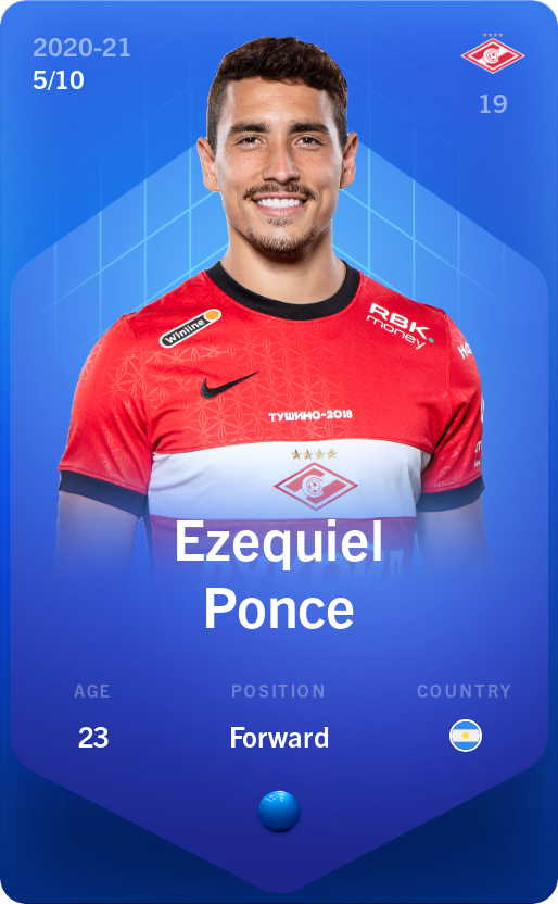 Sorare - Sorare Official - Ezequiel Ponce 2020-21 • Super Rare 5/10 - NFT # 79849247161508478273922607135118769951295970522051663384967191614917073288067