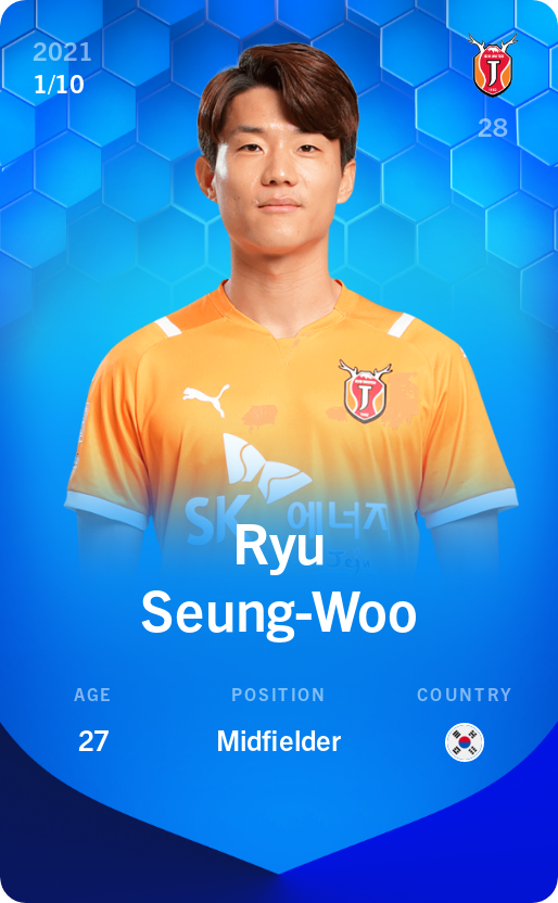 Sorare - Sorare Official - Ryu Seung-Woo 2021-22 • Super Rare 1/10 - NFT # 85009605896866320859962815646723240972318457115769213807266458086472711620275