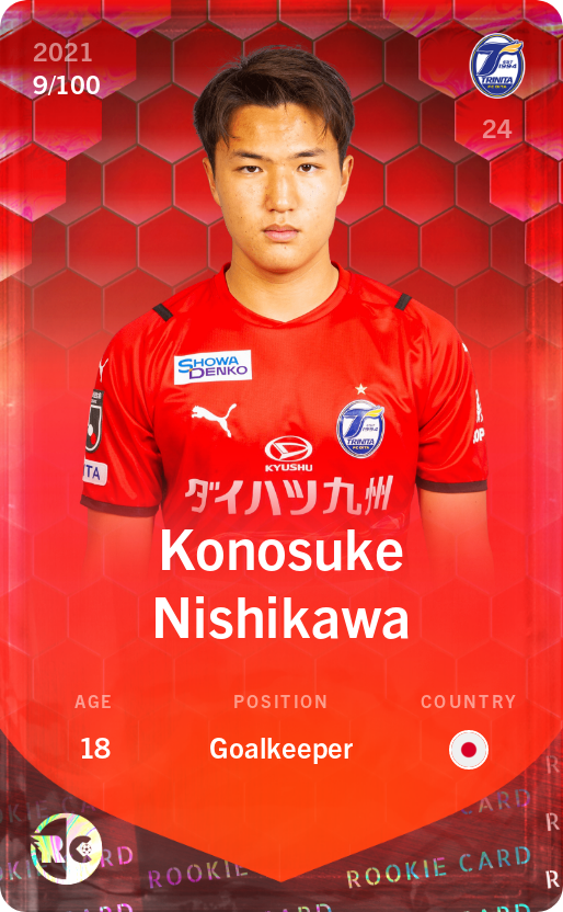 Sorare - Sorare Official - Konosuke Nishikawa 2021-22 • Rare 9/100 - NFT # 8193372578996720996568889157781623614006994196968185944383258880176525889065