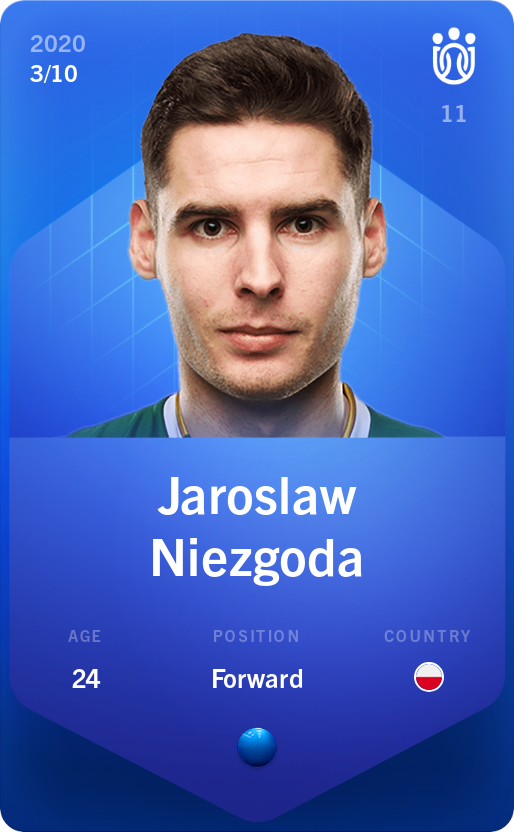 Sorare - Sorare Official - Jaroslaw Niezgoda 2020-21 • Super Rare 3/10 - NFT # 82928095083530029611616615047438135956983276318574984138675307074321580797552