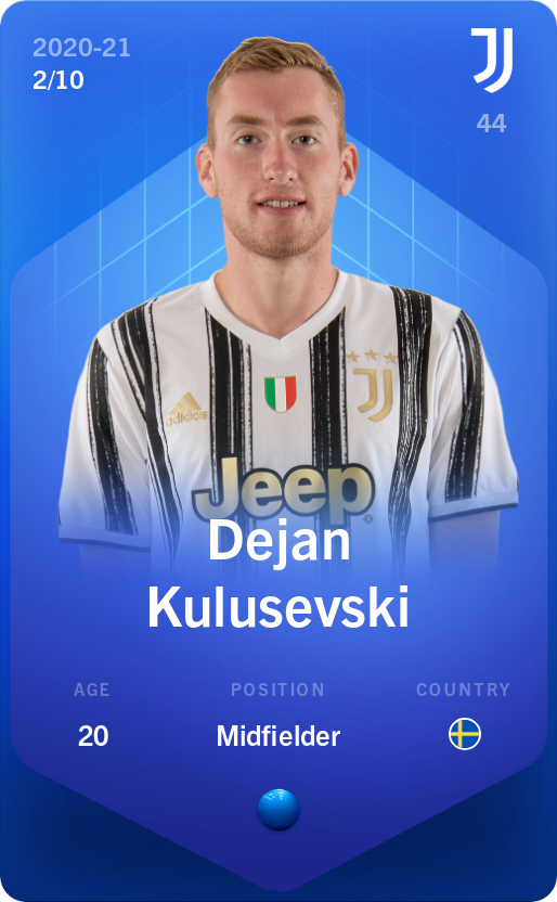 Sorare - Sorare Official - Dejan Kulusevski 2020-21 • Super Rare 2/10 - NFT # 26433744814804317001486233941963210040590617802596671845745805314864816106383