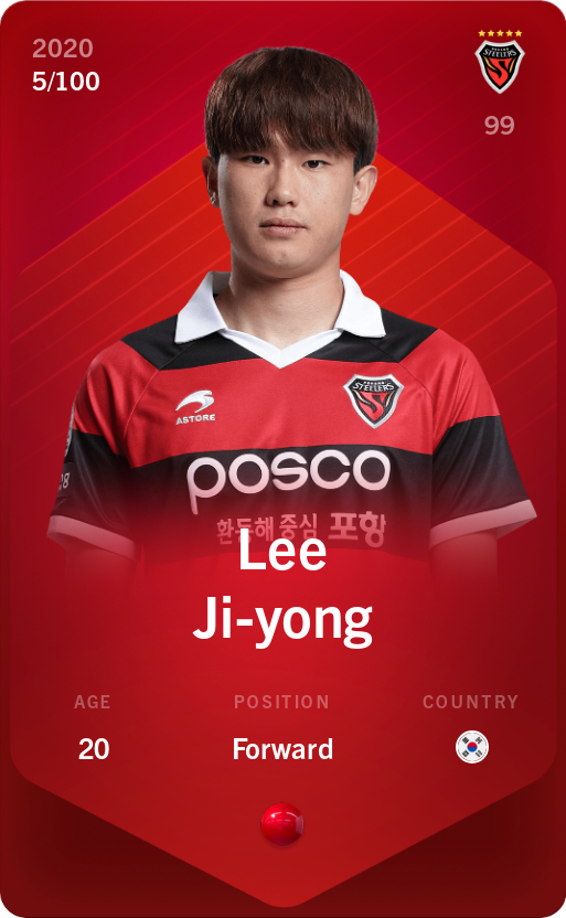 Sorare - Sorare Official - Lee Ji-yong 2020-21 • Rare 5/100 - NFT # 114823179363889965509315856214590157350589589071852314624021197039765501020101