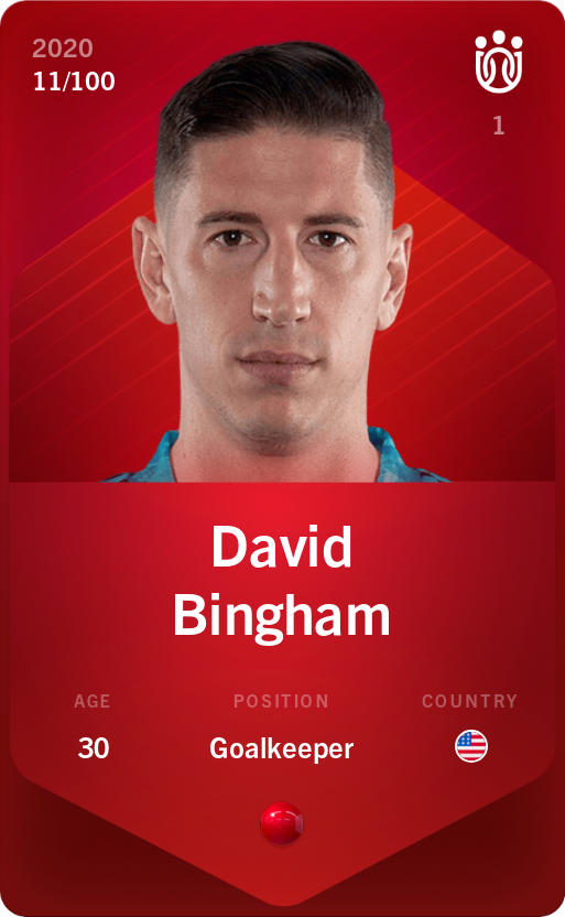 Sorare - Sorare Official - David Bingham 2020-21 • Rare 11/100 - NFT # 6386548117637207343086218950048551622408995359786516577694588803649387997353