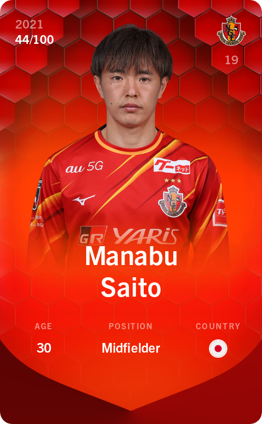 Sorare - Sorare Official - Manabu Saito 2021-22 • Rare 44/100 - NFT # 39387306753478034447913386336277744857203728913013359438759981579830241967023