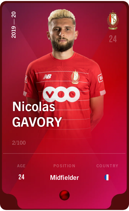 Sorare - Sorare Official - Nicolas Gavory 2019-20 • Rare 2/100 - NFT # 82385447921203716836054158589799534298741349990043386441334468819987894580828