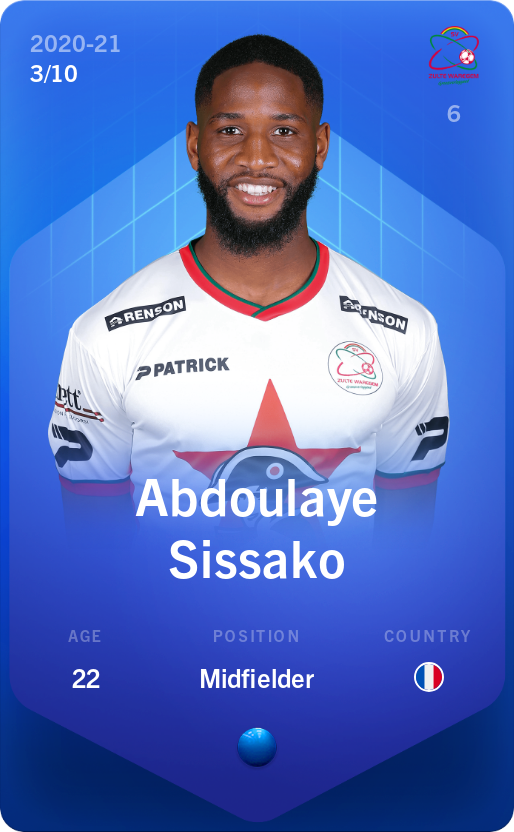 Sorare - Sorare Official - Abdoulaye Sissako 2020-21 • Super Rare 3/10 - NFT # 76997608171511894164352965543528789006520784656711290312788629442602171568794