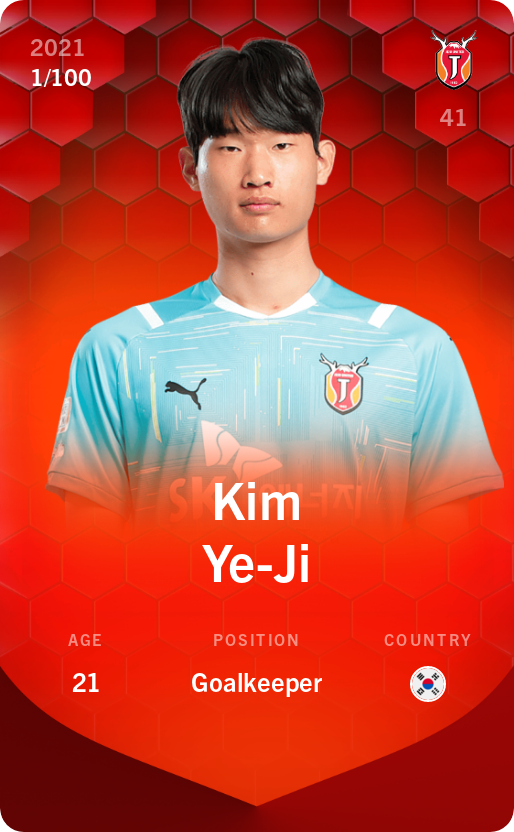 Sorare - Sorare Official - Kim Ye-Ji 2021-22 • Rare 1/100 - NFT # 37085214848096791492314091209956877720966279817246077559924789583839169937866