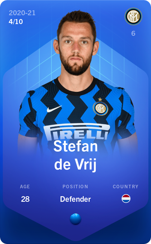 Sorare - Sorare Official - Stefan de Vrij 2020-21 • Super Rare 4/10 - NFT # 94936060763384069871867210568291330055435103910230777830547076873745372013812