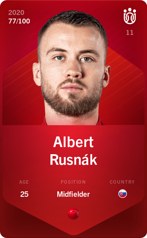 Sorare - Sorare Official - Albert Rusnák 2020-21 • Rare 77/100 - NFT # 3953346161322036515928661668357343942869651316347812471873995148936527752046