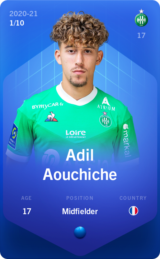 Sorare - Sorare Official - Adil Aouchiche 2020-21 • Super Rare 1/10 - NFT # 51083484467175143243331905047449135168579846596286788836983747196992918047716