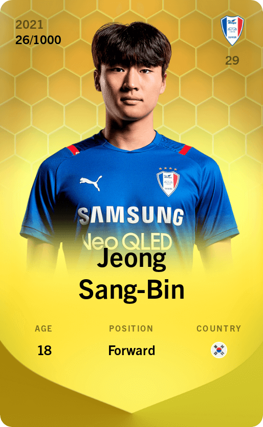Jeong Sang-Bin 2021-22 • Limited 26/1000