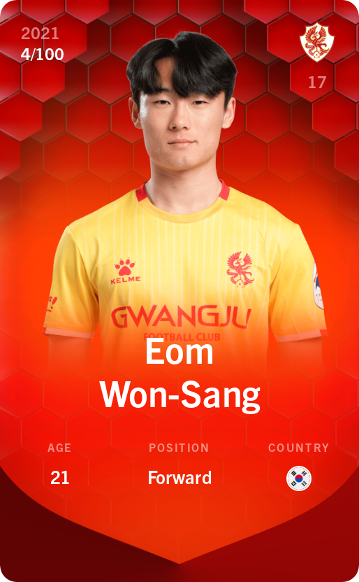 Sorare - Sorare Official - Eom Won-Sang 2021-22 • Rare 4/100 - NFT # 13624985133864428500802877827708064710226039556297731751857518925123850884531