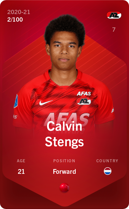 Sorare - Sorare Official - Calvin Stengs 2020-21 • Rare 2/100 - NFT # 26634791186523497044993329719923138877027298272749301612554740468919622022405