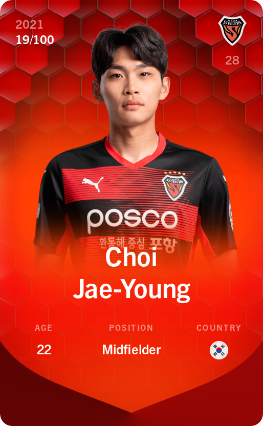 Sorare - Sorare Official - Choi Jae-Young 2021-22 • Rare 19/100 - NFT # 76540878327502113882463384500544343339503603332919285766130568610755981299193