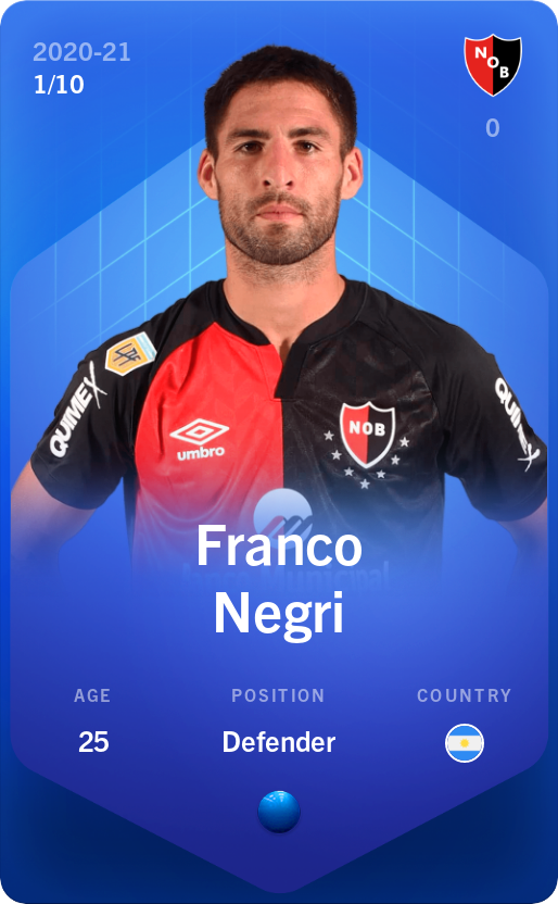 Sorare - Sorare Official - Franco Negri 2020-21 • Super Rare 1/10 - NFT # 39392006105533123005901485592054465251741049134002354002789734192890799009984