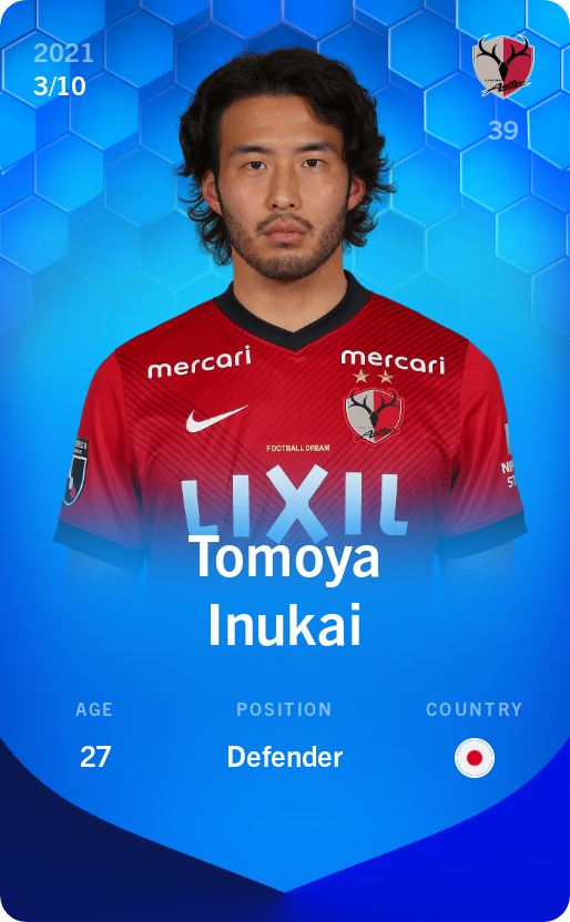 Sorare - Sorare Official - Tomoya Inukai 2021-22 • Super Rare 3/10 - NFT # 35659846983104986111598704200839377829772069405734455628828351496343064867596