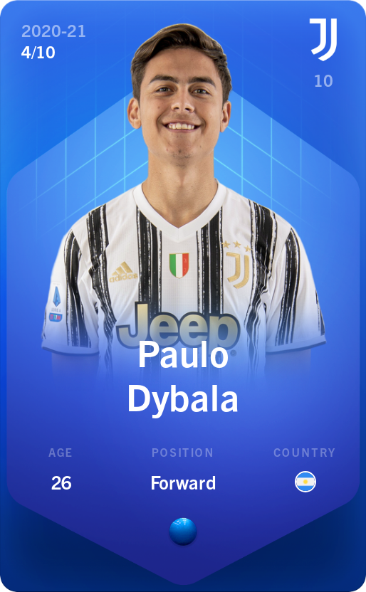 Sorare - Sorare Official - Paulo Dybala 2020-21 • Super Rare 4/10 - NFT # 49452649930051113322753311208776708792926623650084441380605089162327254571192