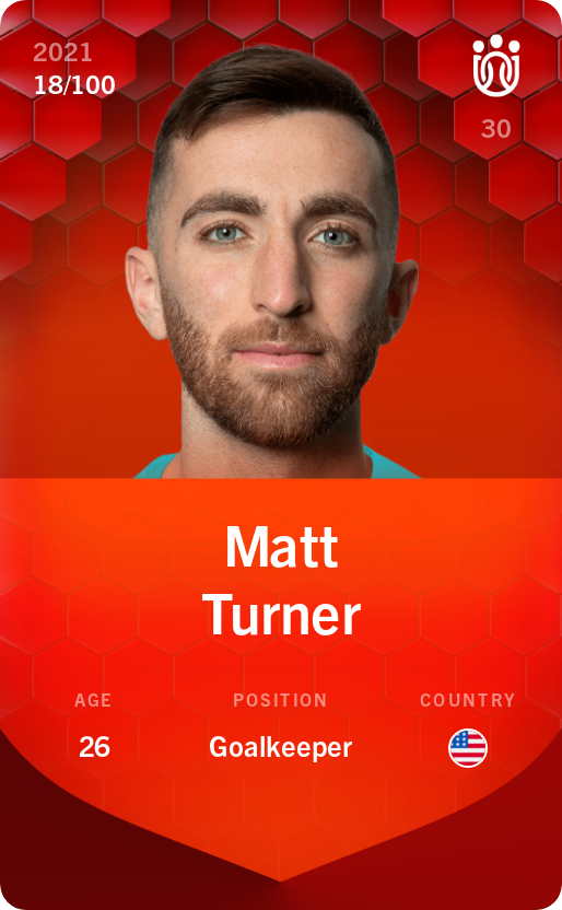 Sorare - Sorare Official - Matt Turner 2021-22 • Rare 18/100 - NFT # 99831859790752031607001047183295800684450391191887608748524135070527821642841