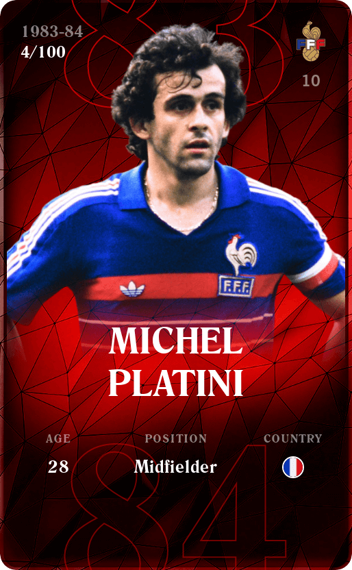 ミッシェル・プラティニ フランス代表 ホサックカード MICHEL PLATINI - FRANCE STICKER CARD SOCCER N°84 | eBay
