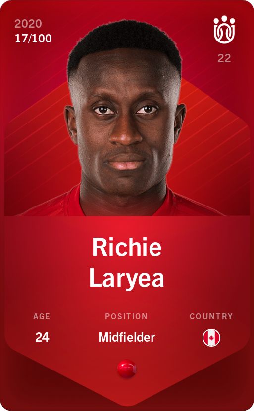 Sorare - Sorare Official - Richie Laryea 2020-21 • Rare 17/100 - NFT # 76974635720887810319457840431939461910089400830863194157339539337983806590459