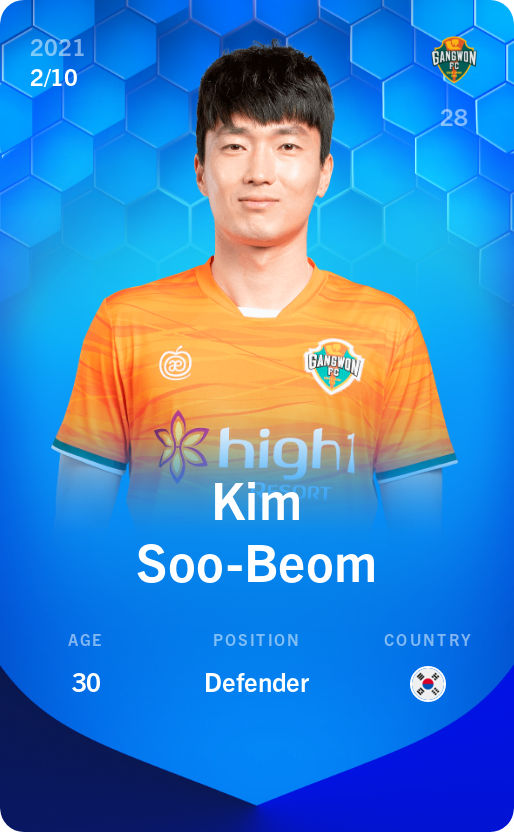 Sorare - Sorare Official - Kim Soo-Beom 2021-22 • Super Rare 2/10 - NFT # 10616464259565979596200525912404639807727446897034768802877733159955425532658