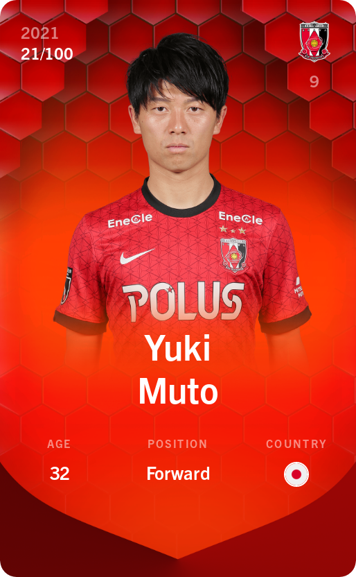 Sorare - Sorare Official - Yuki Muto 2021-22 • Rare 21/100 - NFT # 76173361102769015100468331671794133204737459663059795168349472106745805543939